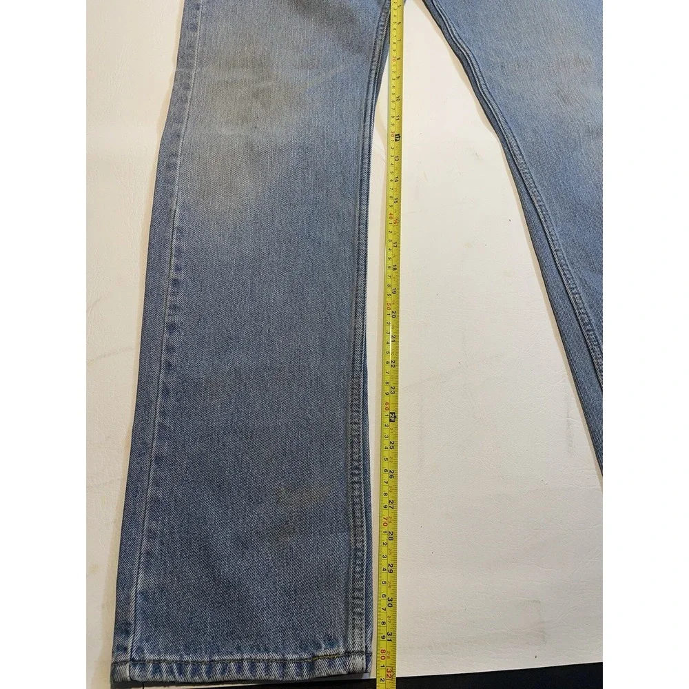 Levis 505 Jeans W34 L33 Mens Light Blue Regular Straight Fit Vintage Denim
